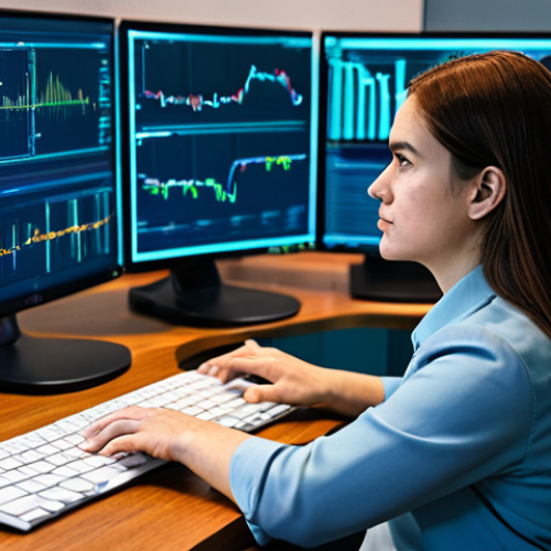 Home 8 A focused cybersecurity professional, female, wearing modest business casual attire, fully clothed. She is seated at a clean, organized desk in a high-tech cybersecurity lab environment. Multiple large monitors display complex network diagrams, lines of code, and real-time data analysis. Her hands are near a keyboard, conveying deep concentration and practical problem-solving. The lighting is professional, and the image is in sharp focus with vibrant, technical colors. safe for work, appropriate content, fully clothed, professional, modest clothing, appropriate attire, professional dress, family-friendly, perfect anatomy, correct proportions, natural pose, well-formed hands, proper finger count, natural body proportions.