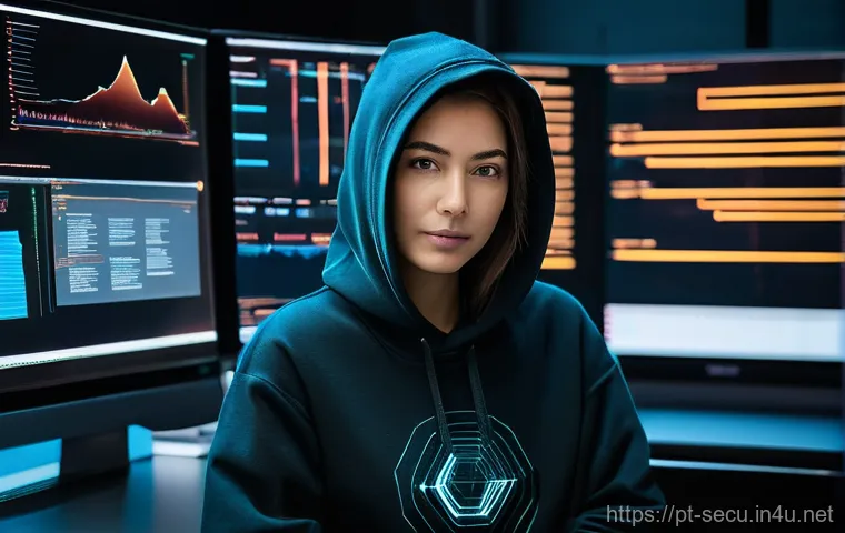 정보보안 실무에서 자주 사용하는 오픈소스 도구 - **Prompt:** A focused cybersecurity analyst, a person of ambiguous gender, in their late 20s, wearin...
