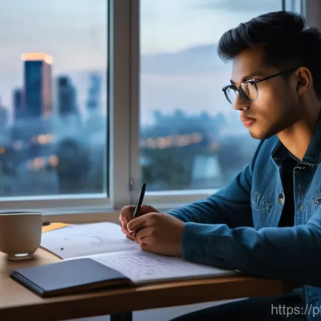 정보보안 실기 시험 대비 효과적인 학습 계획 - A focused cybersecurity student, dressed in comfortable yet smart casual clothes, is deeply engrosse...