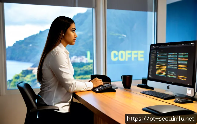 Home 17 정보보안 자격증 취득 후 현업에서 배운 교훈 - Photorealistic cybersecurity analyst in a modern Brazilian office, a focused professional reviewing ...